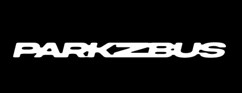 Parkzbus company logo in white for dark backgrounds.